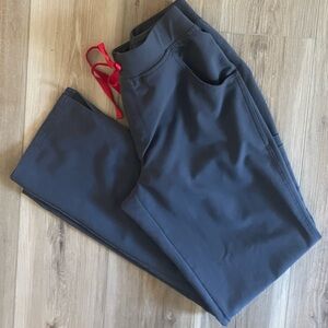 Women’s grey Figs scrubs with Red Drawstring MEDIUM TALL